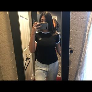 Adidas orignals 2 striped logo tee